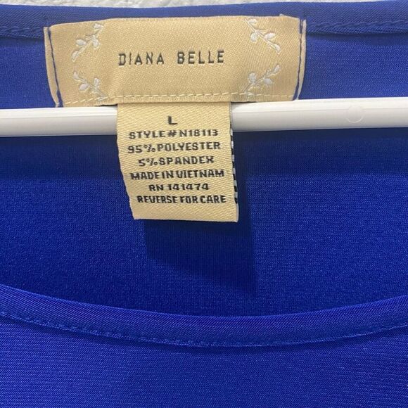 Diana Belle Blue Rhinestone Top Size L - Picture 5 of 5